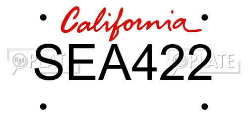 SEA422 California License Plate