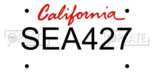SEA427 California License Plate
