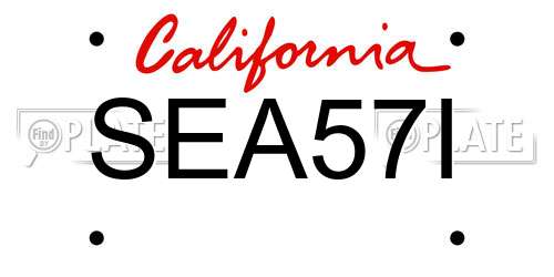 SEA57I California License Plate