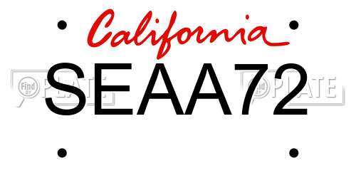 SEAA72 California License Plate