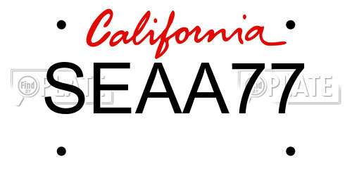 SEAA77 California License Plate