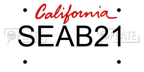 SEAB21 California License Plate