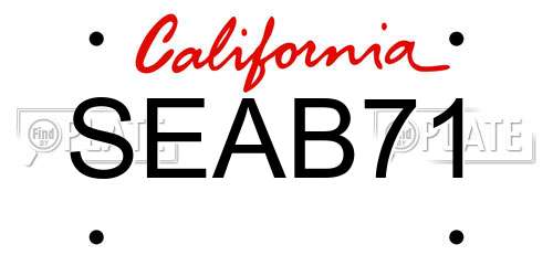 SEAB71 California License Plate