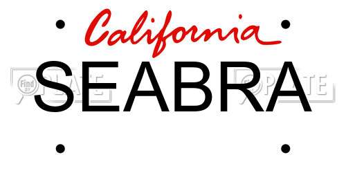 SEABRA California License Plate