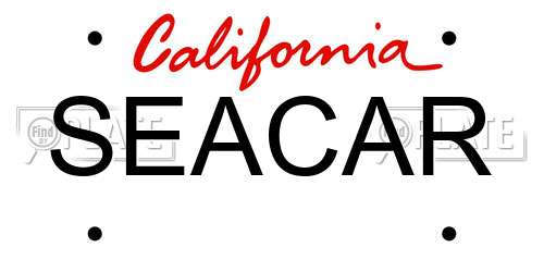 SEACAR California License Plate