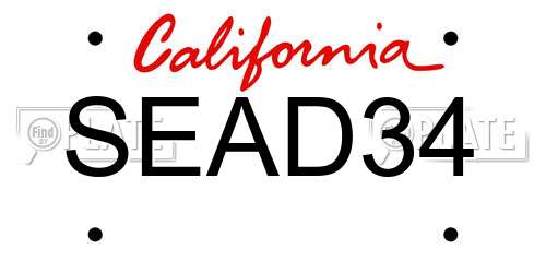 SEAD34 California License Plate