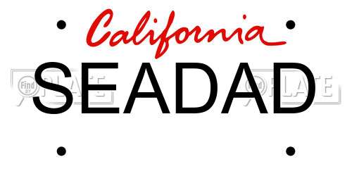 SEADAD California License Plate