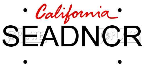 SEADNCR California License Plate