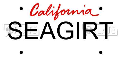 SEAGIRT California License Plate