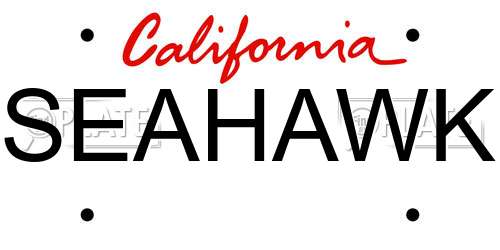SEAHAWK California License Plate