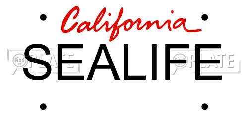 SEALIFE California License Plate