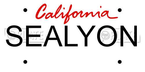 SEALYON California License Plate