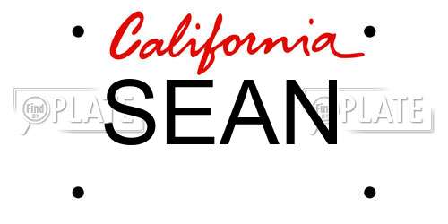 SEAN California License Plate
