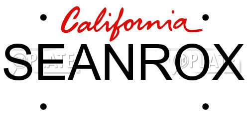 SEANROX California License Plate