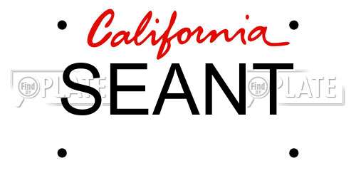 SEANT California License Plate