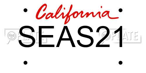 SEAS21 California License Plate