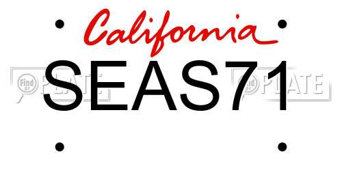 SEAS71 California License Plate