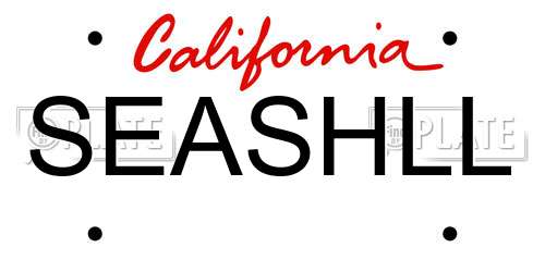 SEASHLL California License Plate