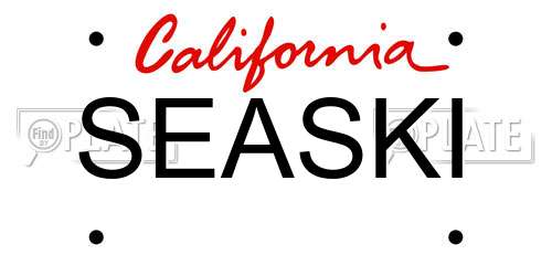 SEASKI California License Plate