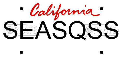 SEASQSS California License Plate