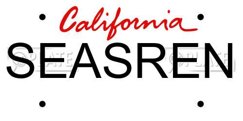 SEASREN California License Plate