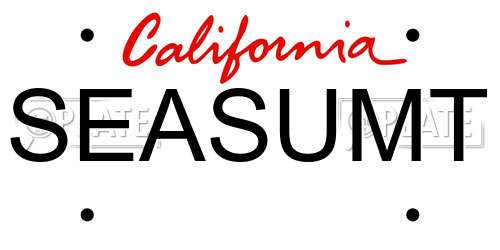 SEASUMT California License Plate