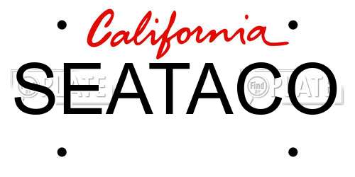 SEATACO California License Plate