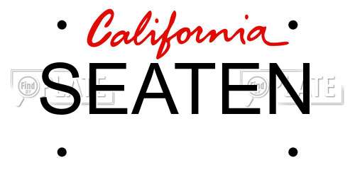 SEATEN California License Plate