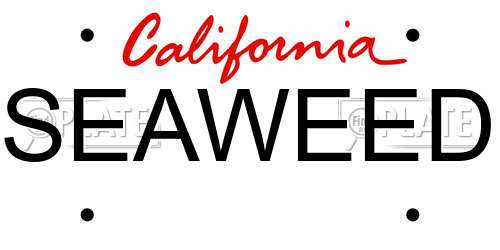 SEAWEED California License Plate