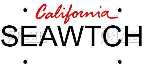 SEAWTCH California License Plate