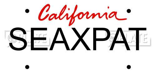 SEAXPAT California License Plate