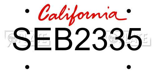 SEB2335 California License Plate