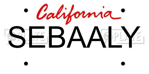 SEBAALY California License Plate