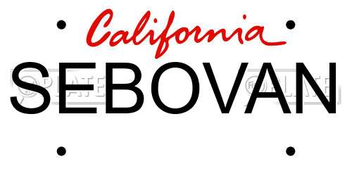 SEBOVAN California License Plate