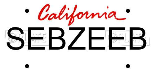 SEBZEEB California License Plate