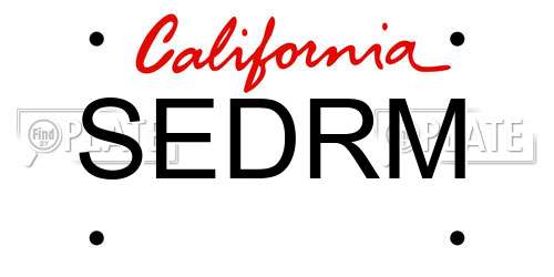 SEDRM California License Plate