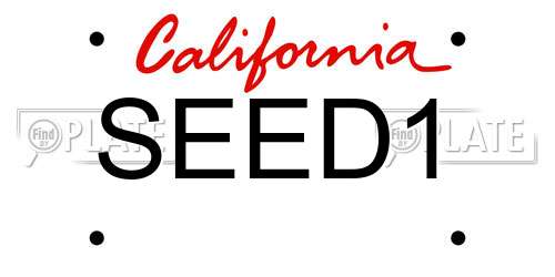 SEED1 California License Plate