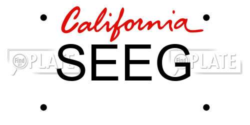 SEEG California License Plate