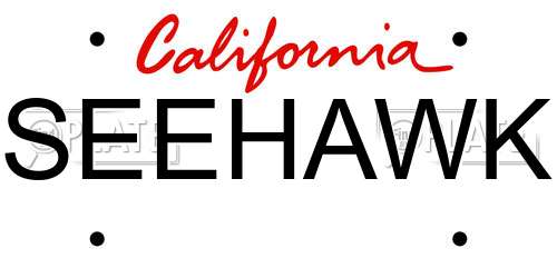 SEEHAWK California License Plate