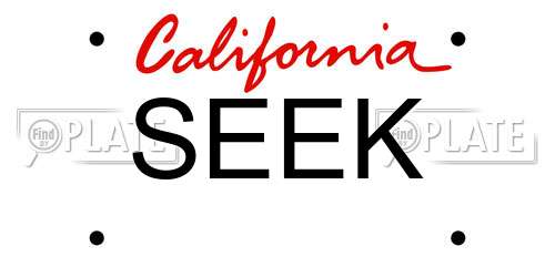 SEEK California License Plate
