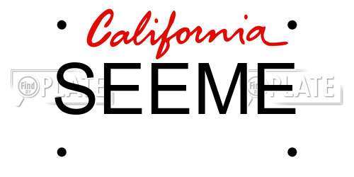 SEEME California License Plate