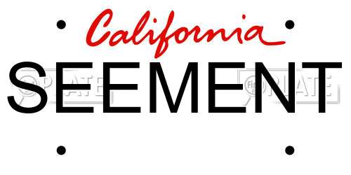 SEEMENT California License Plate