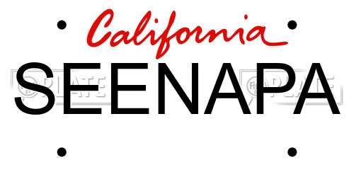 SEENAPA California License Plate