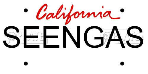 SEENGAS California License Plate
