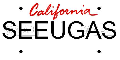 SEEUGAS California License Plate