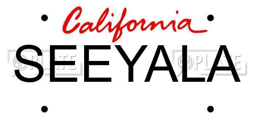 SEEYALA California License Plate