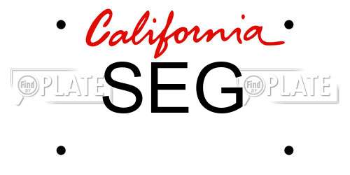 SEG California License Plate