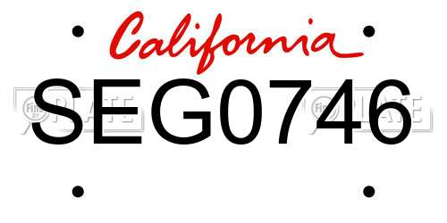 SEG0746 California License Plate