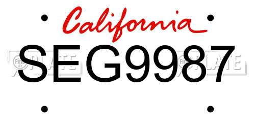 SEG9987 California License Plate