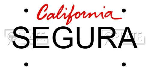 SEGURA California License Plate